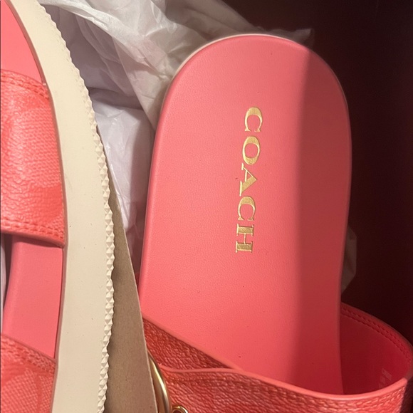 Coach Women's Pink Slide Sandals - Picture 2 of 10